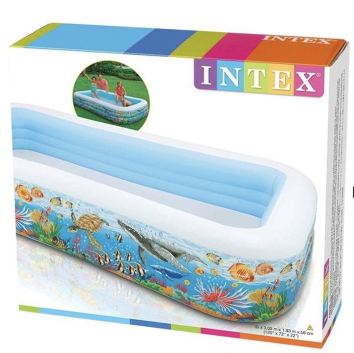 Надуваем басейн Intex - Swim Center™, Sealife, 305 x 183 x 56 см