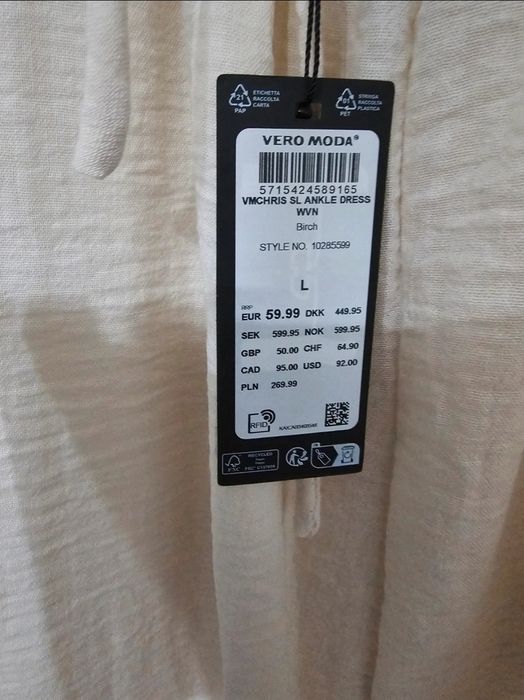 Rochie lunga de vara noua marime L Vero Moda