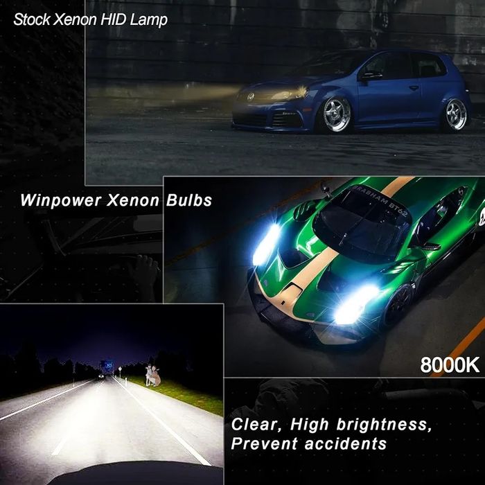 WinPower D1S ксенонова HID крушка за фарове, 8000K, ледено синьо и бяло, 35W, метален цокъл