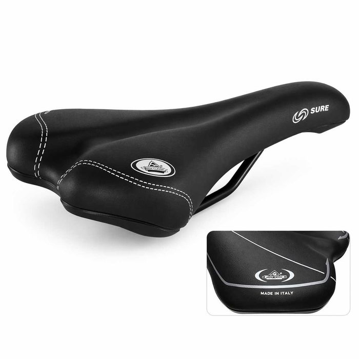 Седалка за велосипед Selle Monte Grappa Sure, черна, Made in Italy