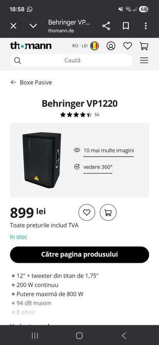 Boxe behringer   VP1220