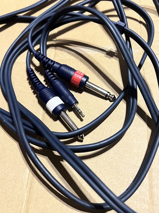 Cablu audio video stereo 3m AV-48 1x jack 3,5mm 2 x Jack 6mm