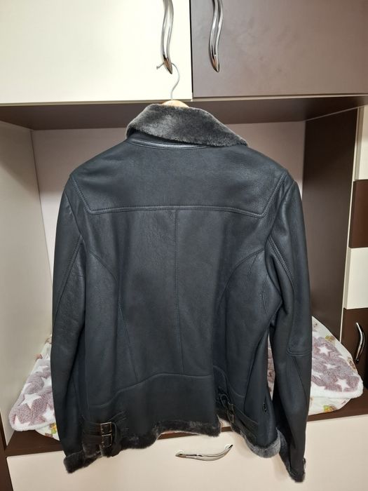 Vand geaca piele barbati imblanita model deosebit