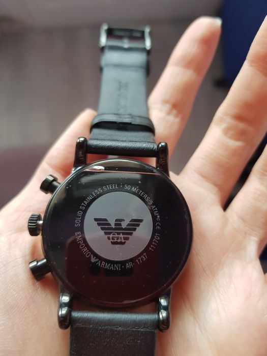 Мъжки часовник Emporio Armani.Каишка естествена кожа.Хронографен.Арман