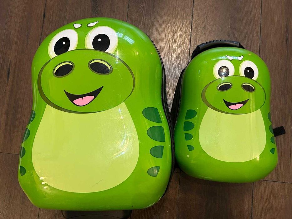 Set trolley troler + ghiozdan copii Cuties, Dinozaur