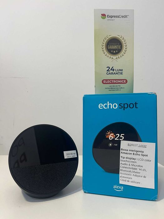 Boxa inteligenta Amazon Echo Spot (AG32 B28117.1) 2 ANI GARANTIE!