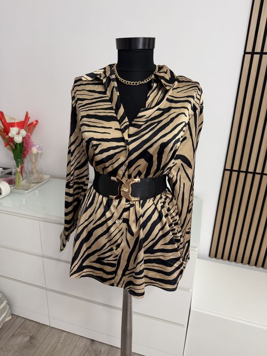 Camasa bluza satinata animal print