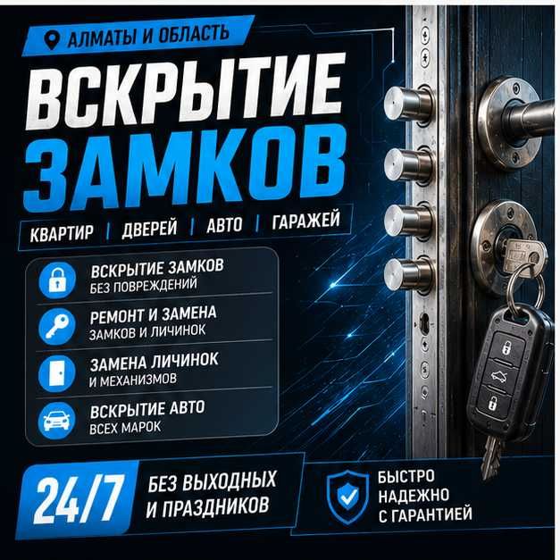 Құлып ашу  Вскрытие замков  ремонт замка  и  замена сердцевин