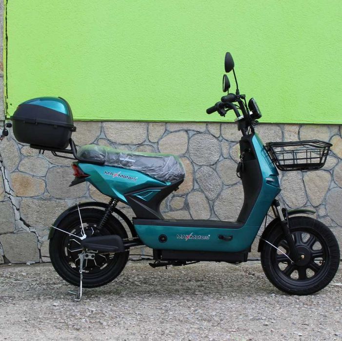 Двуместен електрически скутер с педали AK-Z6, 750W, 48V, N1, Green
