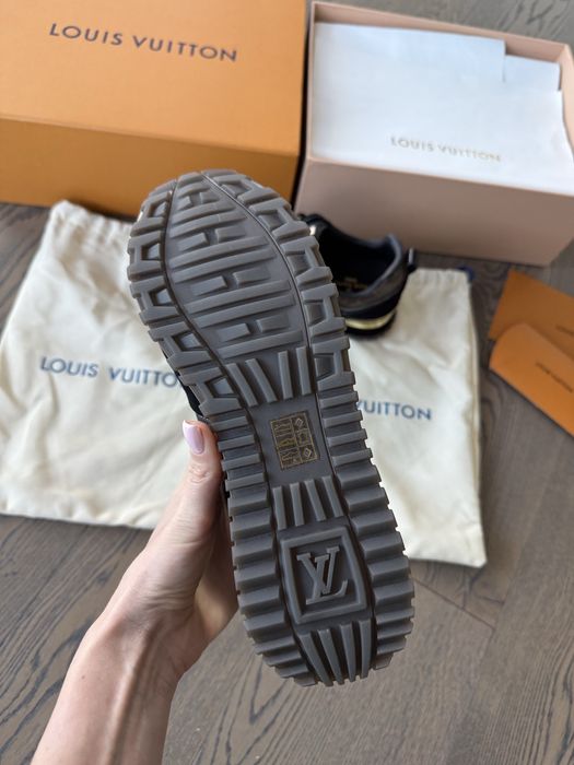 Louis Vuitton естествена кожа нови черни сникърси маратонки