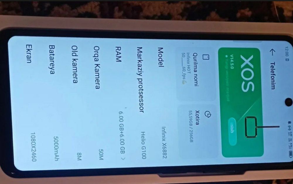 Infinix hot 50  infinix smart 8 va redmi 5              3 ta tel so