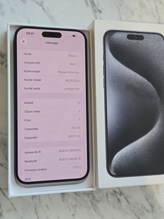 Vand/Schimb iphone 15 Pro Max 512gb
