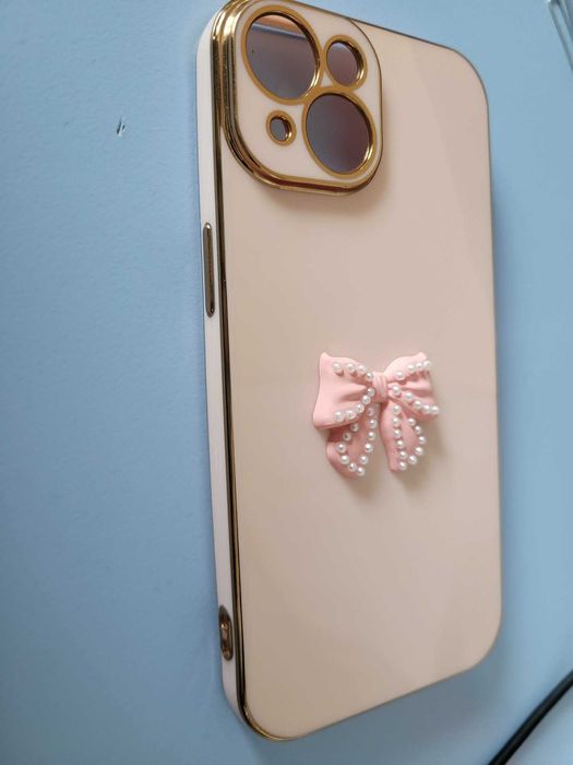 Нов силиконов дамски кейс за Apple iPhone 15, iPhone 14 - розов цвят