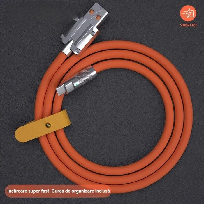 Cablu Încărcare+Date MaxCharge 120W, 7A, 1.5m, UsbC. Silicon lichid.