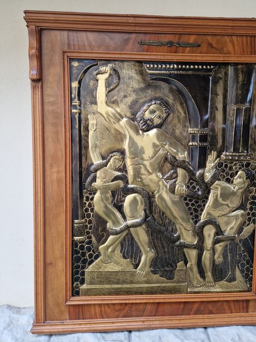 Превъзходна огромна медна картина пано рамка