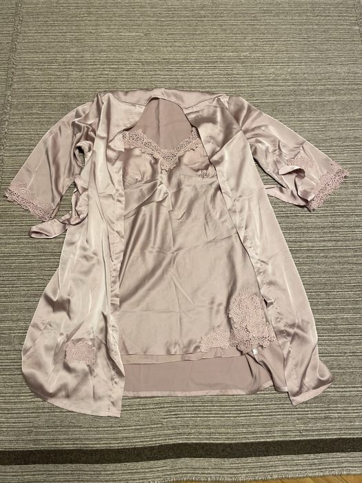 Compleu 2 piese halat+ rochie satin