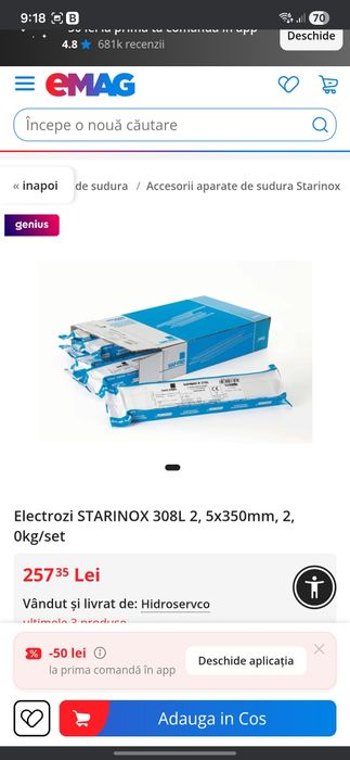 Electrozi Inox SAF-FRO Starinox 308L (2.5mm) – Sigilați, Calitate Premium