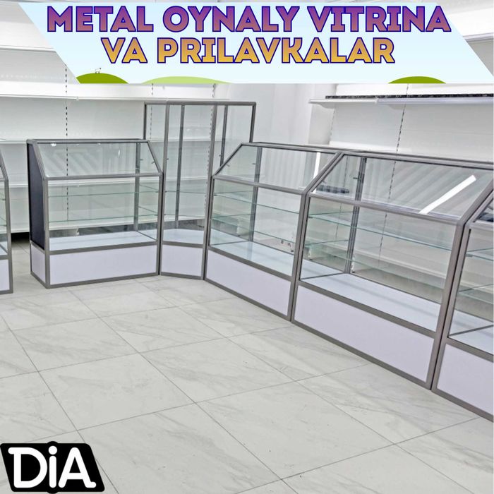 Прилавок витрина, стеклянная, metal oynaly vitrina va prilavkalar