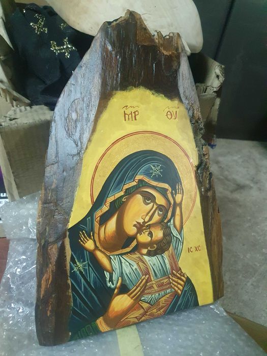 Icoană pictată manual pe lemn, piesă unicat, artist  Zizica Mihai