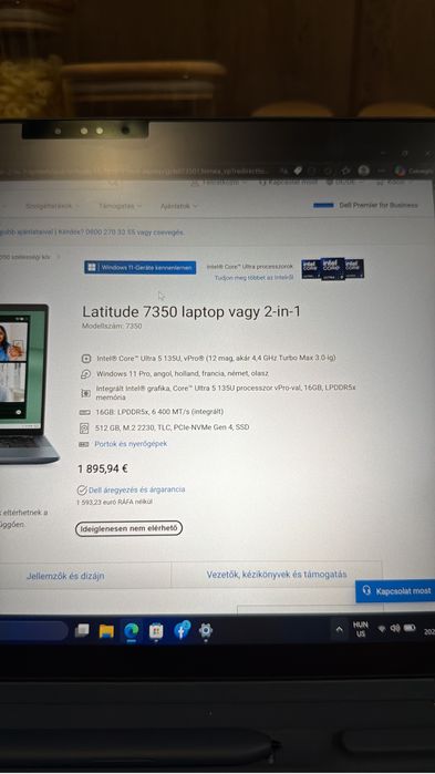 Dell latitude 7350 2in1 512gb 16gb ram intel ultra5