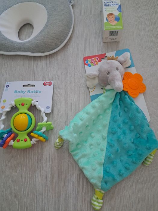 Perna impotriva plagiocefaliei Babymoov Alinan Colici, jucarie zornaitoare, paturica somn-dentitie