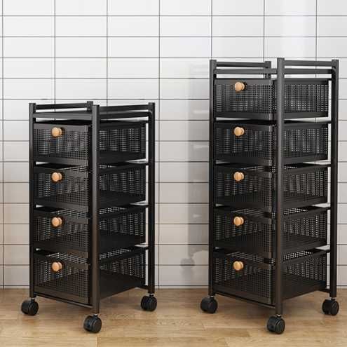 Стеллаж с выдвижными ящиками и колесами 6 уровней хранения s24