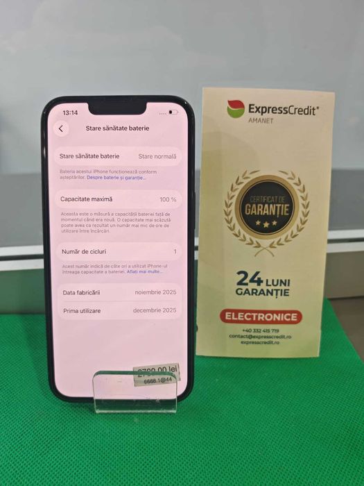 Iphone 16E 128Gb 100% bateria (AG44 Bacau B:6688)-garantie 2 ani!