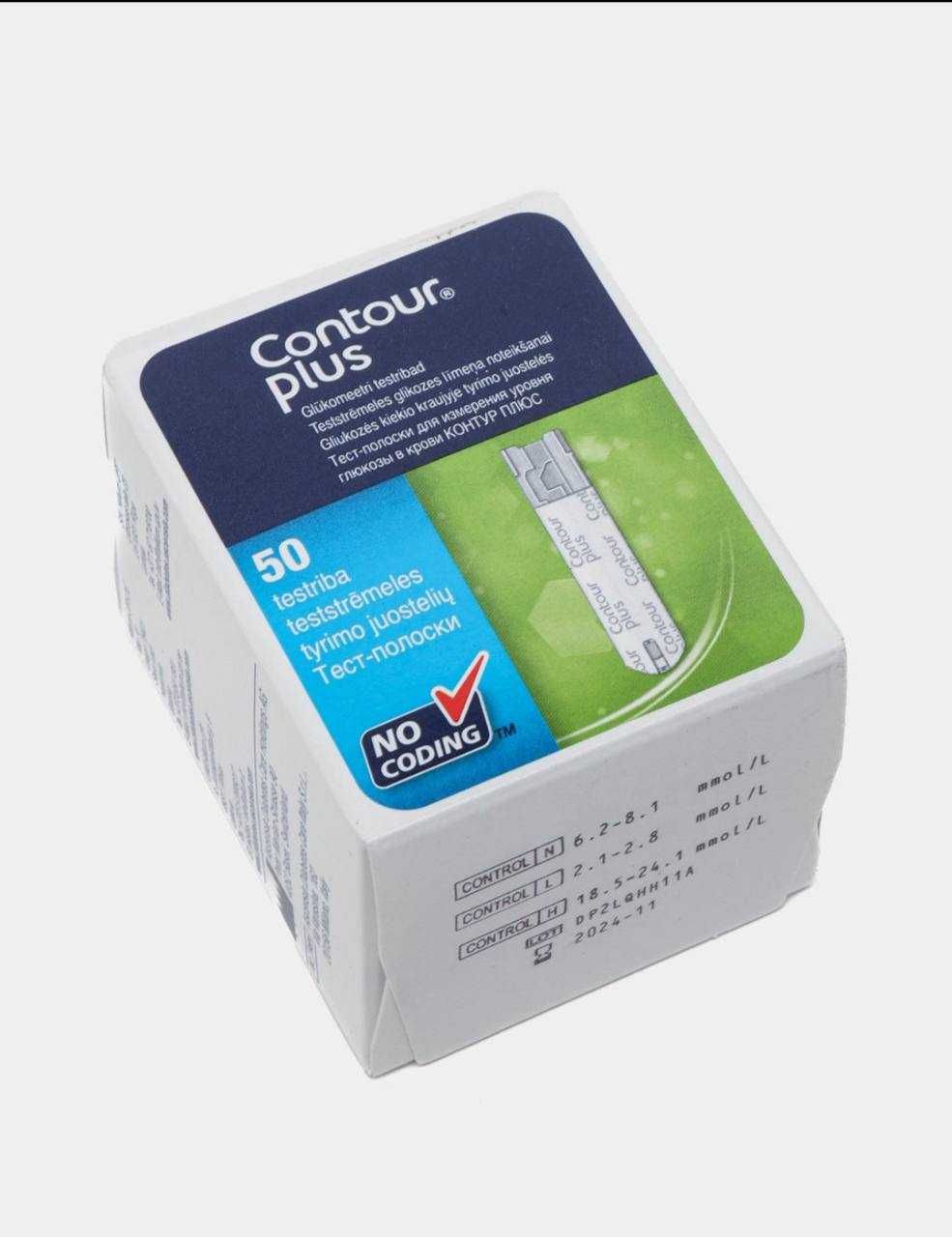 Тест-полоски для измерения уровня глюкозы в крови, Contour Plus: 219 ...