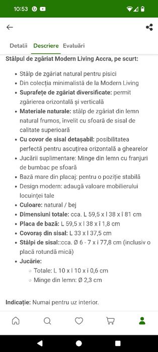 Stalp de zgariat pentru pisici