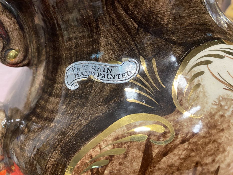 Винтидж порцеланови урни Bequet 1950те ръчна украса маркировка