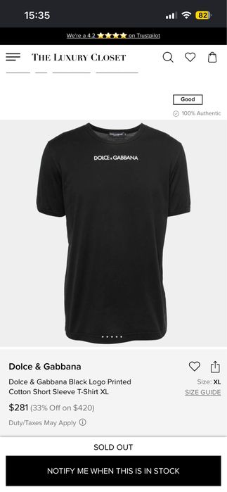 Dolce & Gabbana Black Logo Printed Cotton Short Sleeve T-Shirt L