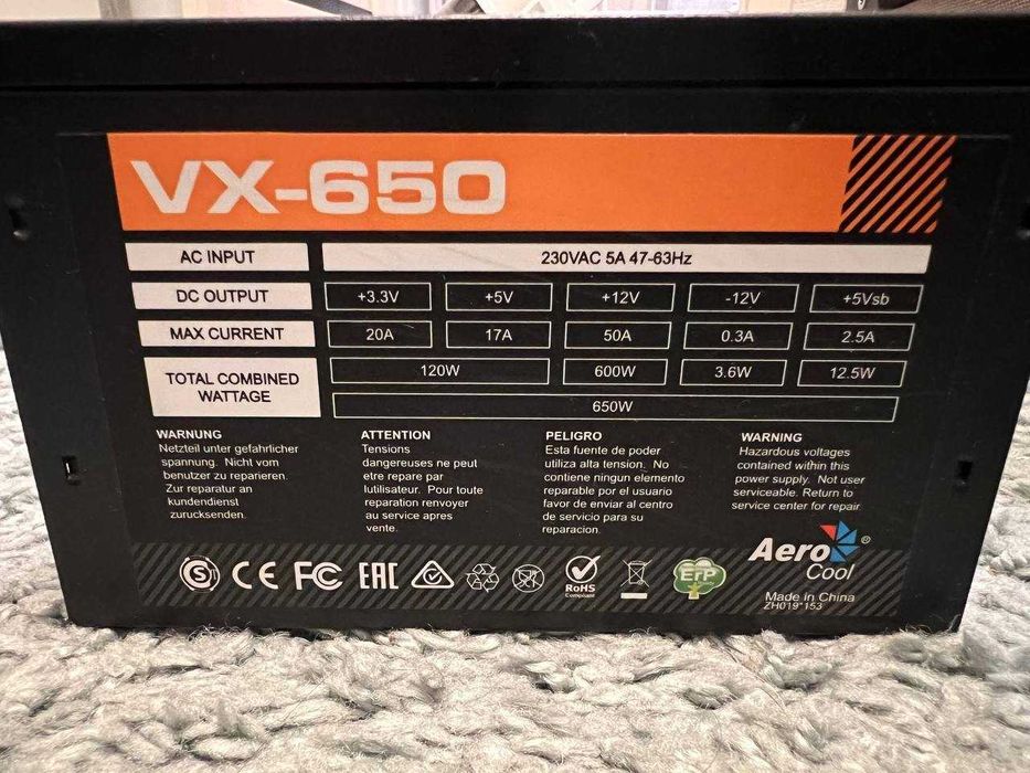 Блок питания AeroCool VX-650 650W