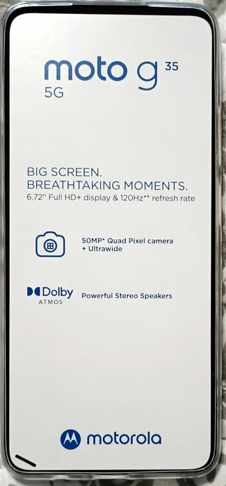 Продавам чисто нов смартфон motorola g 35 5g, с неизползвани слушалки