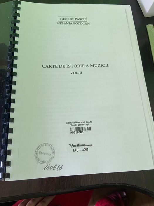 Vand carte de istoria muzicii vol 1 si 2