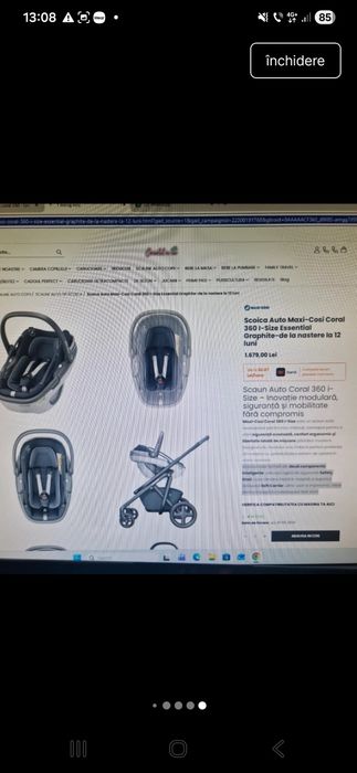 Scoica auto Maxi-Cosi Coral 360