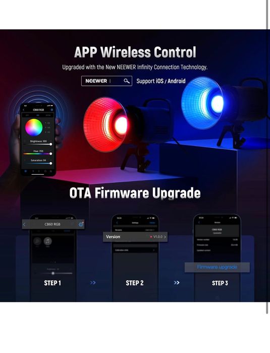 Pro. RGB. Cb60. Диодно Осветление. Постоянно осветление. Видео. Фото.