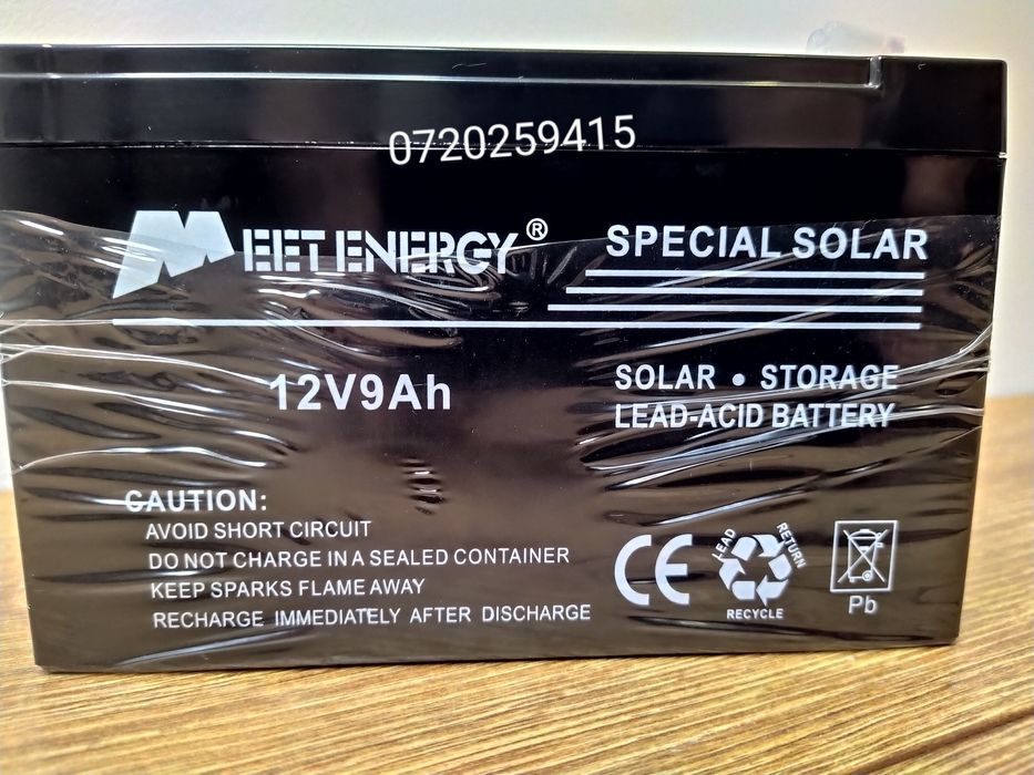 Acumulator Pentru Panou Solar, Camping, Pescuit, Meet Energy 12V 9Ah