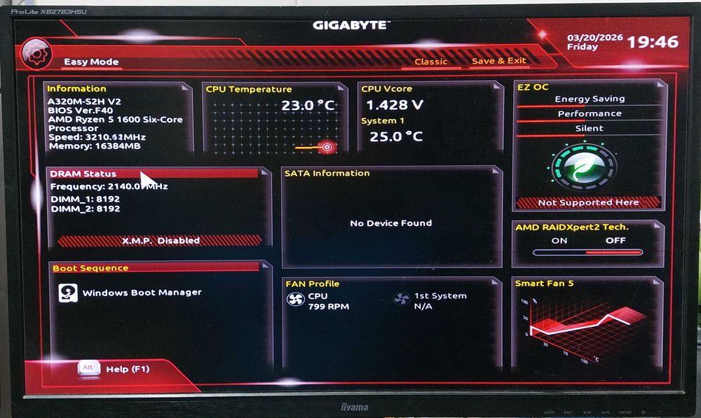KIT AMD Ryzen 5 1600 3.2GHz + GIGABYTE GA-A320M-S2H V2 + Cooler AMD