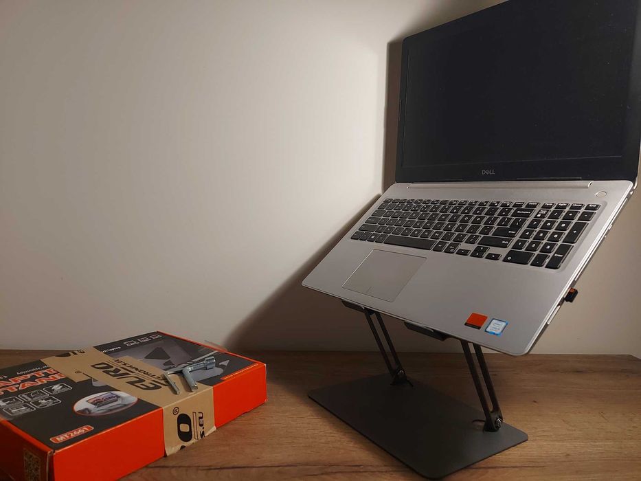 Suport stand metalic laptop sau tableta gri inchis inaltime reglabila