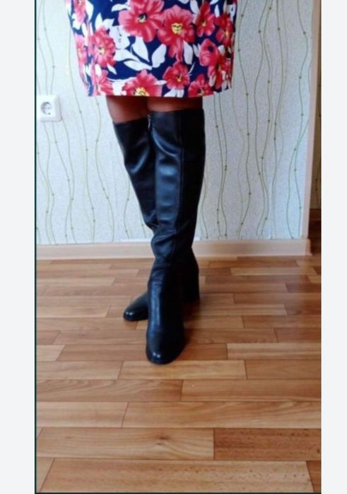 Кожаные сапоги осенние