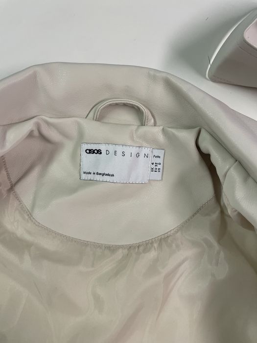 Geaca Asos din piele alba de femei