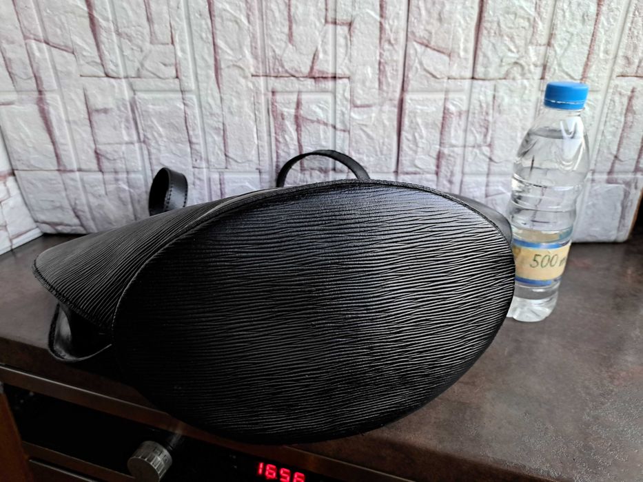 дамска чанта,Louis Vuitton черна кожена чанта-естествена кожа