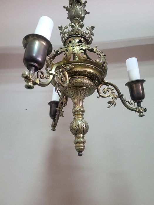 Винтидж месингов абажур