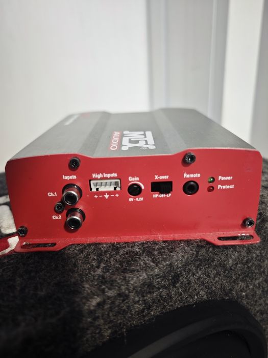 Комплект 2-канален усилвател TX2275 + subwoofer с компресираща кутия RTE12AS, 350 W Мощност RMS, 1000 W Max