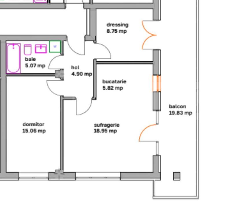 Apartamente moderne cu 2 camere, balcon si dressing - bloc nou in Ghim — fotografia 3