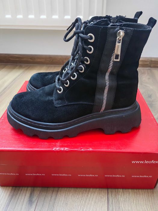 Ghete piele intoarsa negre femei