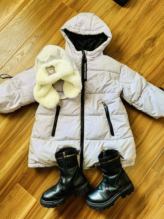 Зимняя ууртка 116+сапоги 31 размер