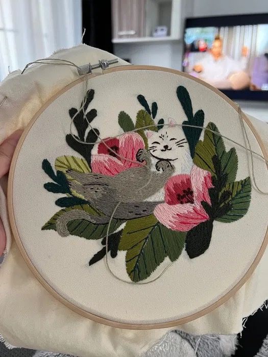 Broderie pisici 3 buc