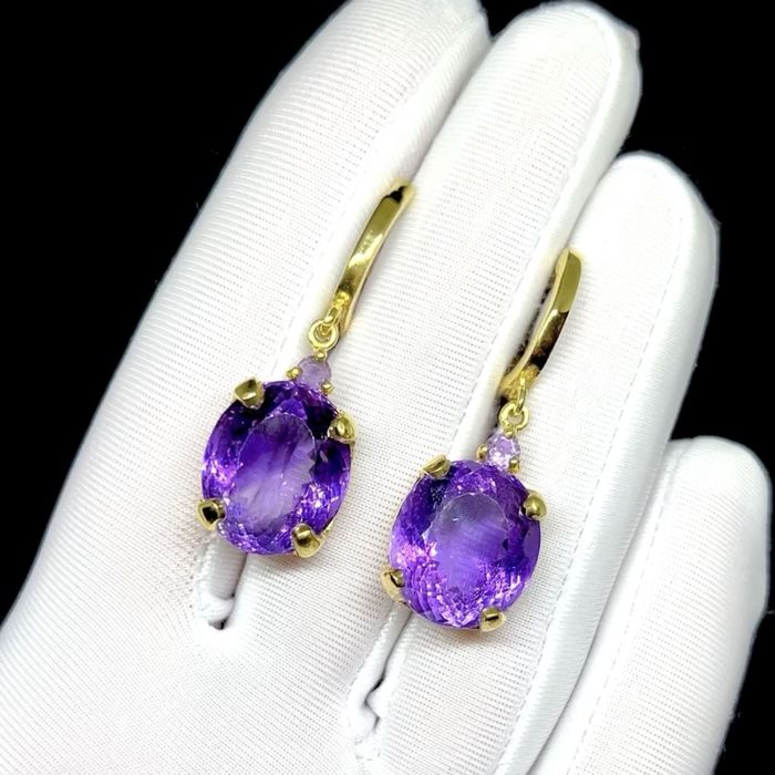 Серьги с натуральными Аметистами