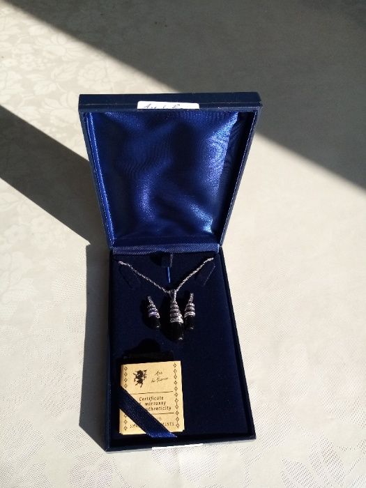 Колие и обици Сваровски - ЧЕРЕН ОНИКС